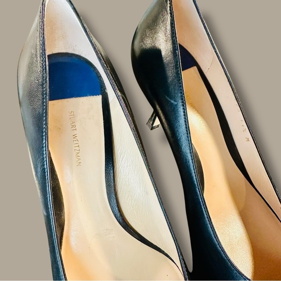 NWOT Stuart Weitzman Black Leather ‘Tippi 75’ Pointed Toe Pumps Size 11.5 - Picture 3 of 16